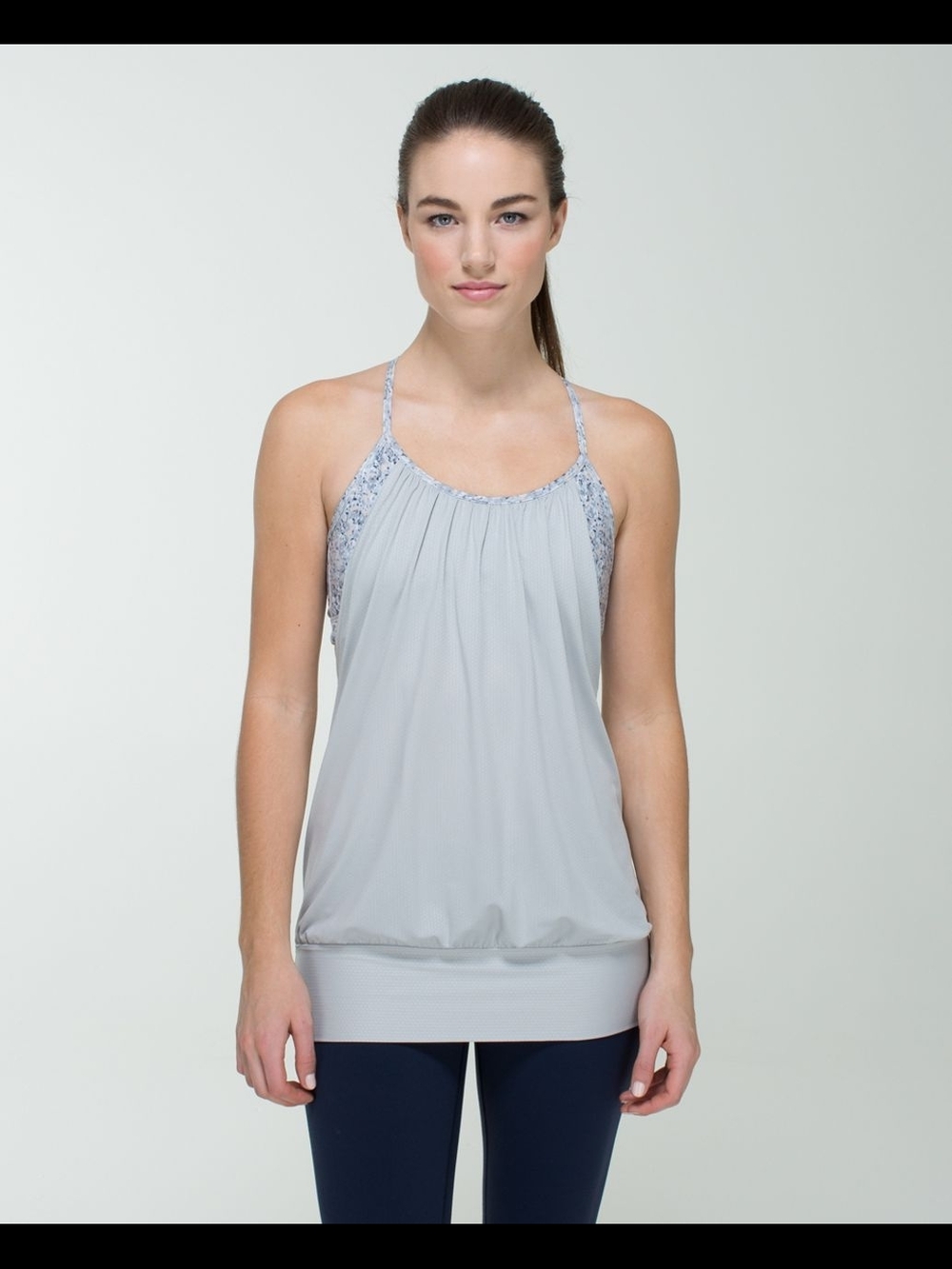 Lululemon No Limits Tank Silver Spoon / Petite Fleur Silver Spoon
